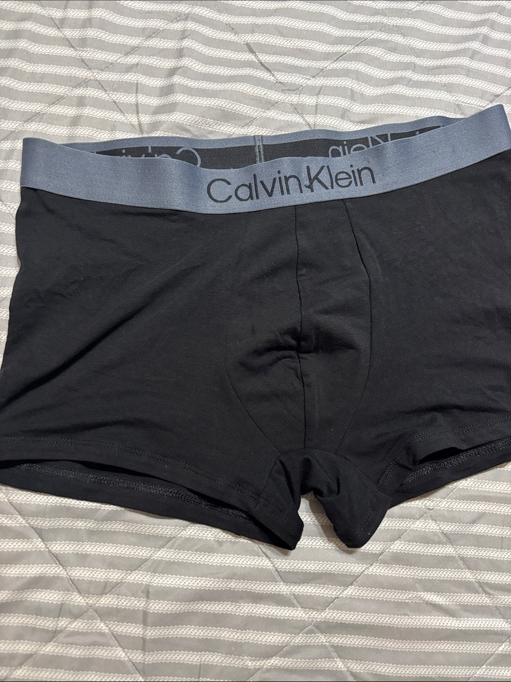 Calvin Klein Black Boxer Briefs with Gray Waistband